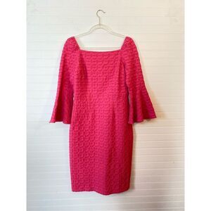 Trina Turk Pink Favor Bell Flare Sleeve Knee Length Dress Size 6